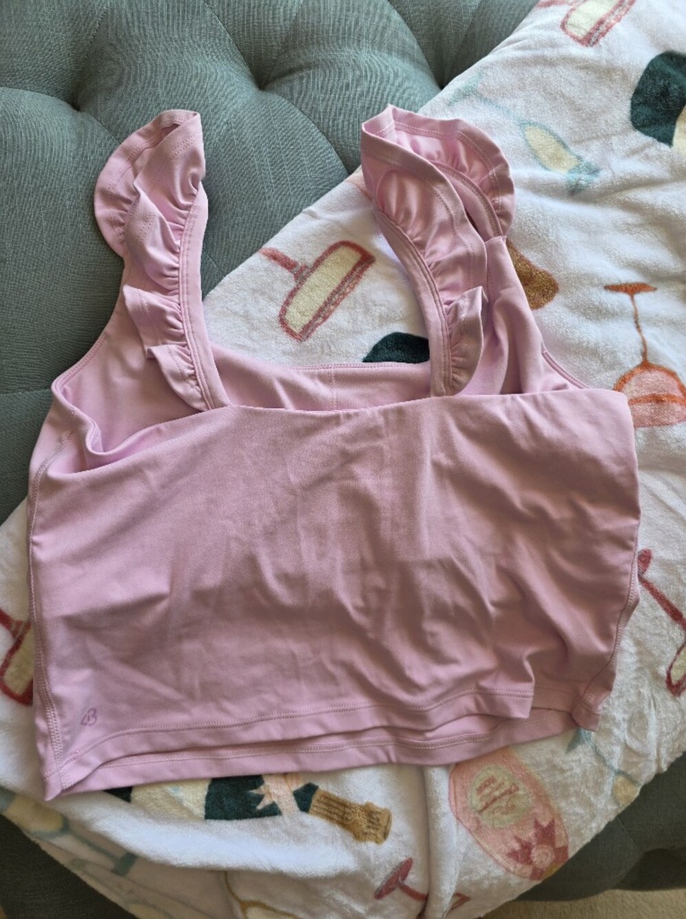 Blogilates Ruffle Strap Cropped Tank - Picture 4 of 5